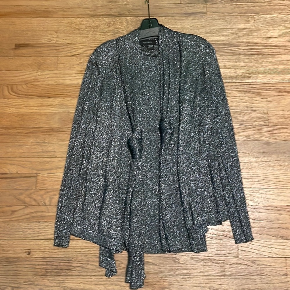Womens Karen Kane sparkly silver knitted sweater + Tank set size S
